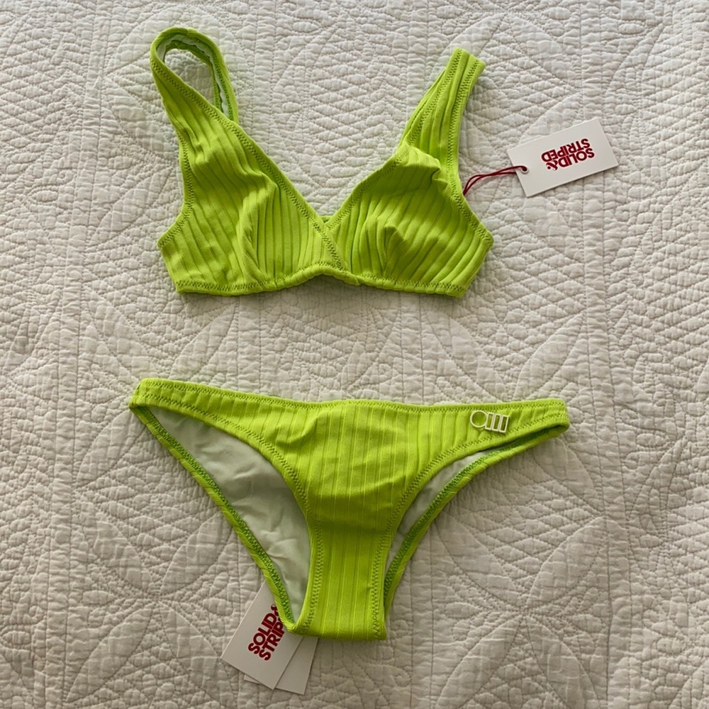 NWT Solid & Striped neon bikini set - XS top, S bottom
